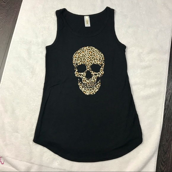 Leopard Print Sugar Skull Tank Top - Picture 4 of 12
